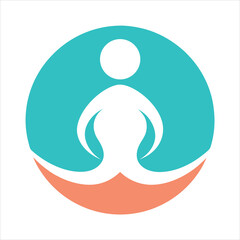 Calm Yoga Logo With Circle Pose On White Background