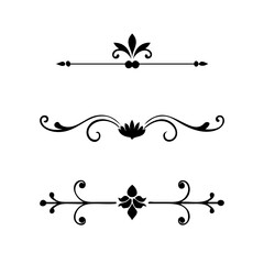 text dividers doodle set. Wedding decorative elements. Divider ornament, borders, floral, vintage line separators. Hand drawn vector illustration isolated on white background. Set page dividers.
