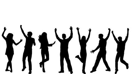 vector silhouettes of people dancing