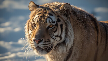 Naklejka premium Majestic Siberian Tiger in Snow