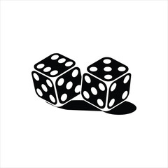 Black Dice Vector Illustration – Casino and Gambling Icon