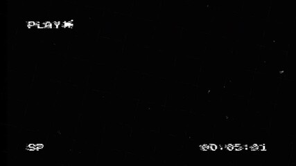 VHS tape "PLAY " with glitch effect with Distorted Signal Glitch - Powered by Adobe