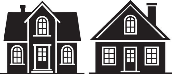 house, home, building, silhouette, roof, windows, door, structure, outline, residential, cottage, realestate, living, architecture, shelter, estate, design