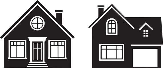 house, home, building, silhouette, roof, windows, door, structure, outline, residential, cottage, realestate, living, architecture, shelter, estate, design