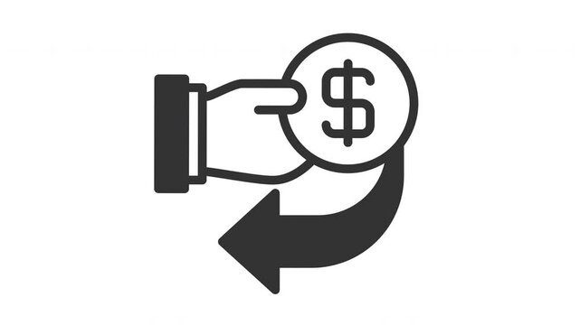 animated cashback icon. Perfect for website, digital, online, computer, animation, technology, internet, retail, store, marketing, website, commerce, web, shop, delivery, market, network	