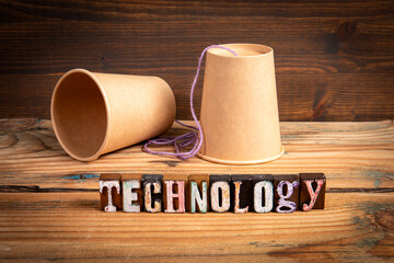 Retro Communication Concept Using Paper Cup Phone to Represent Early Technology Innovation