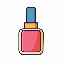 Vector illustration of a nail polish bottle with a blue applicator