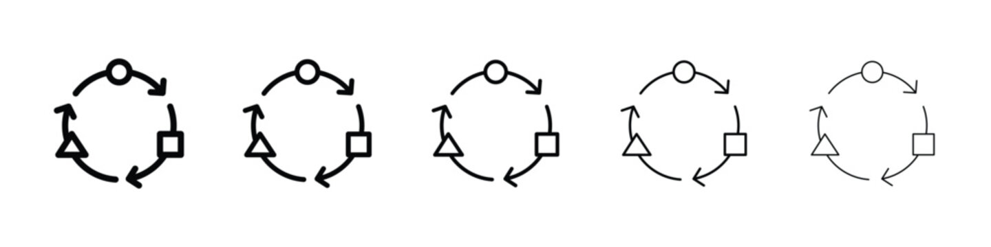 Adaptation icon logo in stroke lines collection