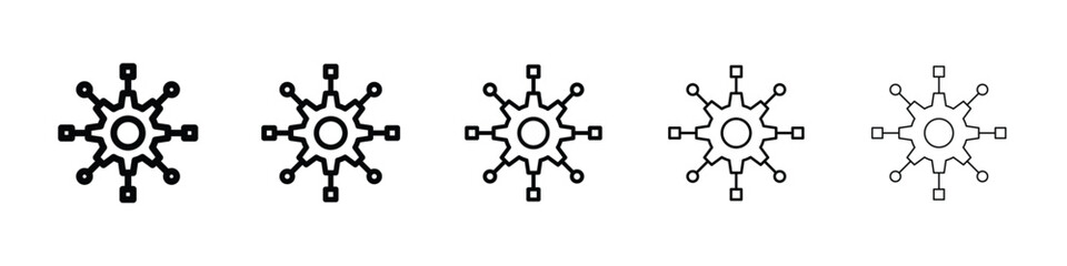 Algorithm icon logo in stroke lines collection