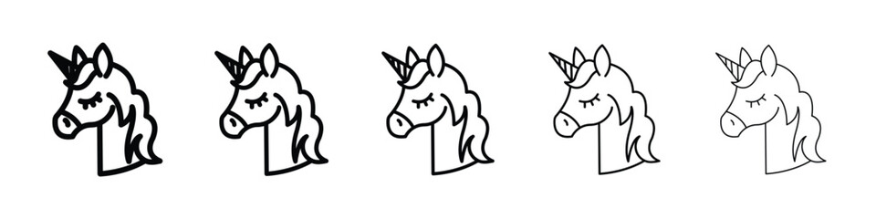 Alicorn icon logo in stroke lines collection