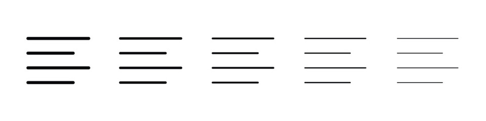 Align left icon logo in stroke lines collection