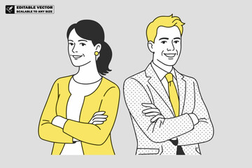 Two Business People Collaborating – Teamwork, meeting, Synergy, and Creative Business Solution Concept