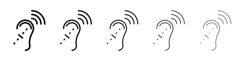 Assistive listening systems icon logo in stroke lines collection