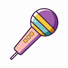 Retro cartoon microphone with multiple colors for recording audio and singing