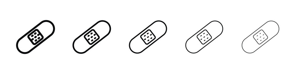 Band aid icon logo in stroke lines collection