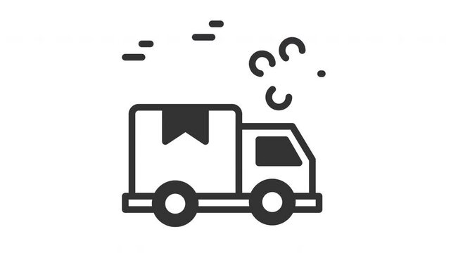 animated delivery truck icon. Perfect for website, digital, online, computer, animation, technology, internet, retail, store, marketing, website, commerce, web, shop, delivery, market, network