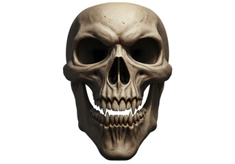 Fototapeta premium A Glowering Gaze A Detailed Rendering of a Human Skull isolated on transparent baackground