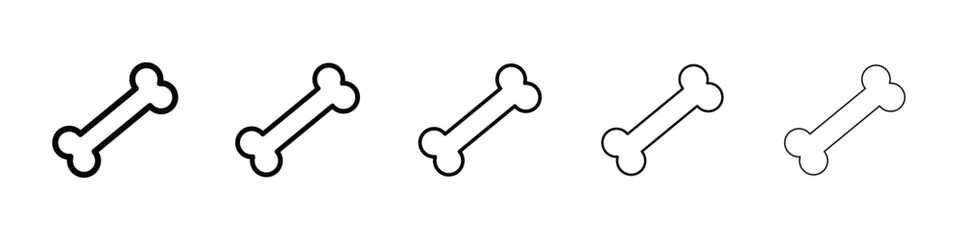 Bone icon logo in stroke lines collection
