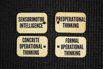 What are the 4 steps of development? sensorimotor intelligence, preoperational thinking, concrete...