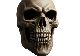 Detailed Human Skull isolated on transparent baackground