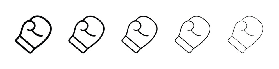 Boxing glove icon logo in stroke lines collection