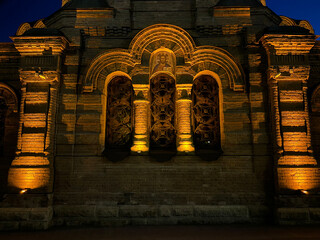 night view of Alexander Nevsky Cathedral Orthodox Church