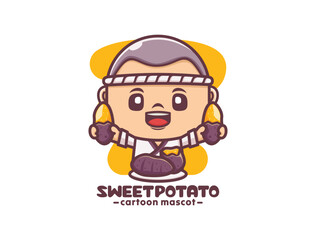 cute cartoon mascot design with sweet potato