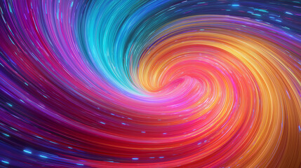 Obraz premium Colorful swirling vortex of vibrant lines for energetic designs, abstract backgrounds, artistic projects, dynamic motion concepts, and vibrant visuals.