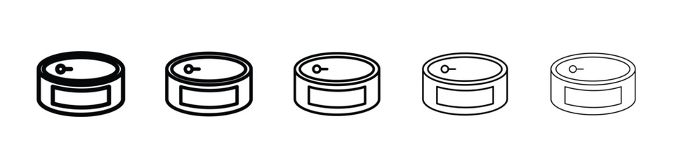 Canned food icon logo in stroke lines collection