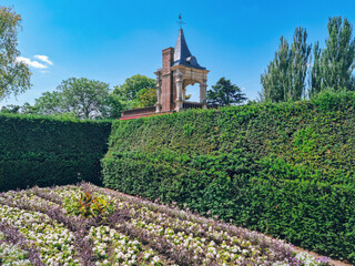 The orangery building at the Dutch Garden in Holland Park during Summer, best park in London, England, United Kingdom