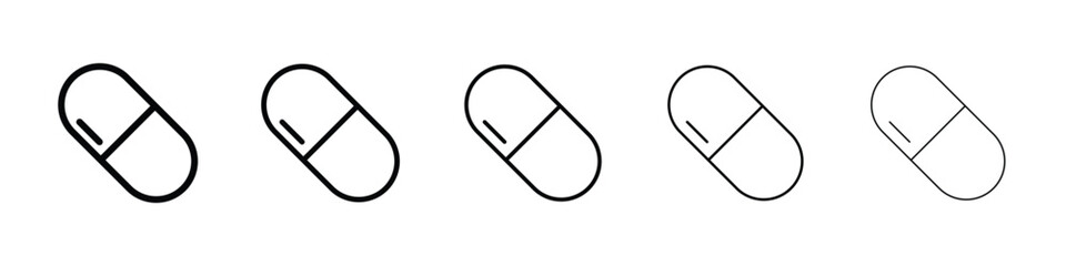 Capsules icon logo in stroke lines collection