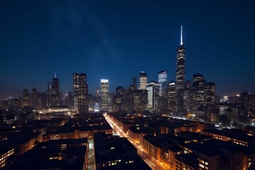 view of city at night