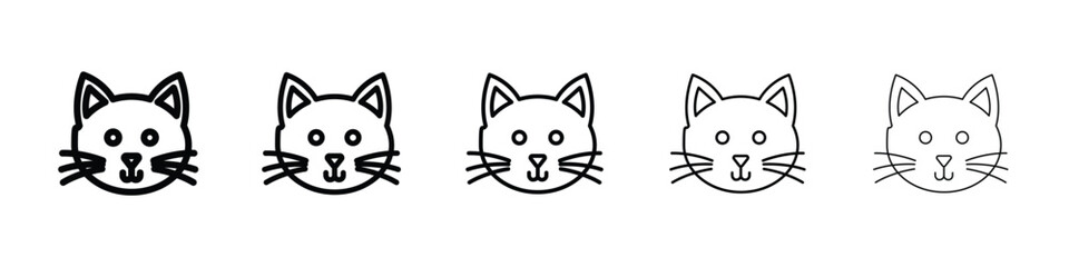 Cat icon logo in stroke lines collection