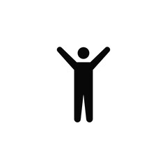 Black Silhouette Person Raising Arms Upward white