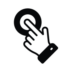 Trendy glyph icon showing fingertip gesture touch action