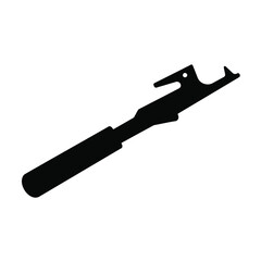 Black Silhouette of a Can Opener Tool vector
