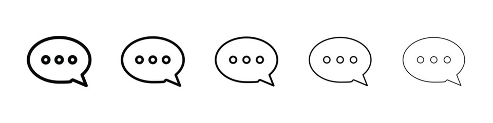 Comment icon logo in stroke lines collection