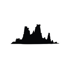 Obraz premium Black Silhouette Irregular Mountain Range Landscape