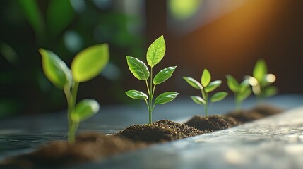 green sprout growing in the soil
