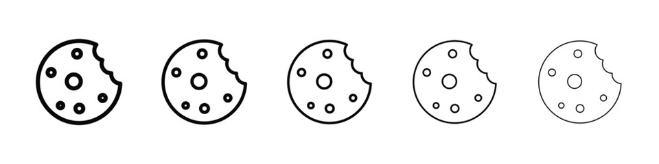 Cookie icon logo in stroke lines collection