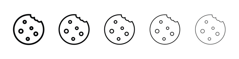 Cookie icon logo in stroke lines collection