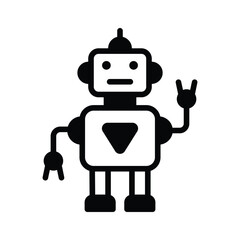 Ready to use glyph icon of futuristic robot