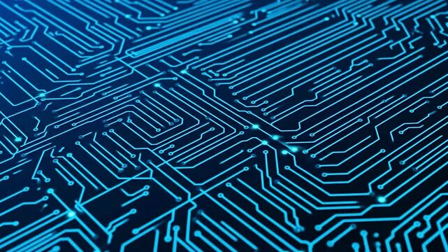 4K footage of Digital Data moving on Circuit Board and CPU loop backgrounds generated with AI