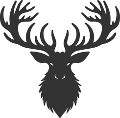 Obraz premium Elk black vector silhouette