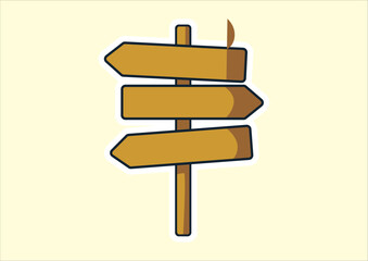 wooden sign post