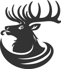 Elk black vector silhouette
