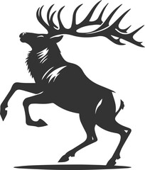 Elk black vector silhouette