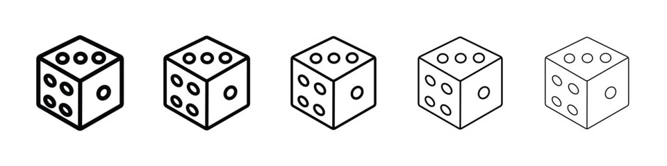 Dice icon logo in stroke lines collection