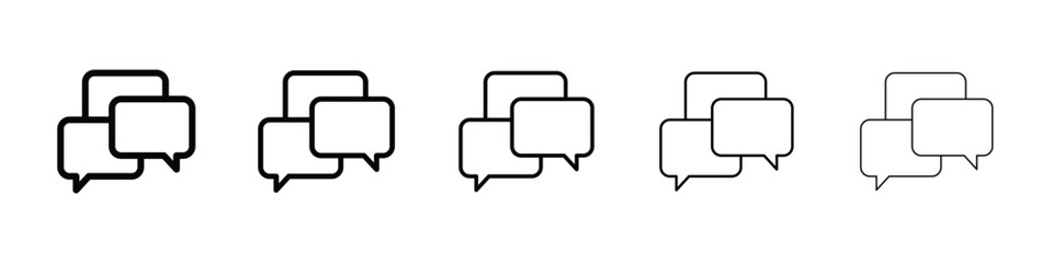Discussion icon logo in stroke lines collection