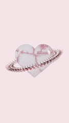 Abstract 3D vertical marble heart veins trendy chrome metallic reptile scales valentine love picture image light backgrounds event holiday seasonal conceptual romantic snake shape dragon circle